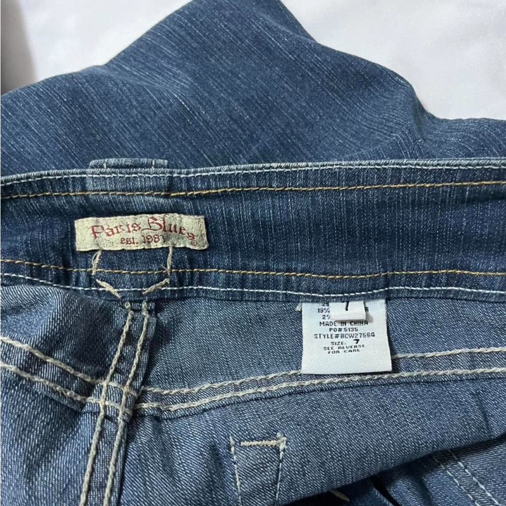 Paris Blues Dark Wash low rise flare Jeans size 7 - Picture 3 of 8